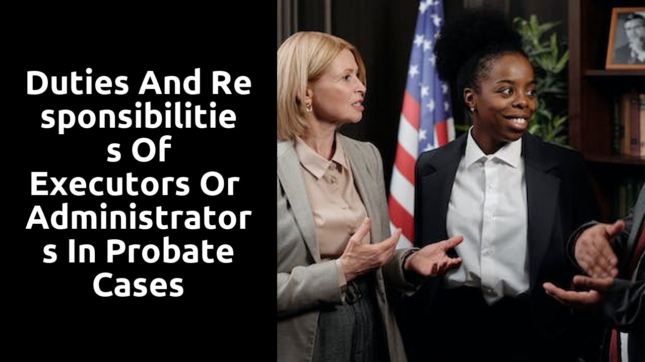 Duties and responsibilities of executors or administrators in probate cases